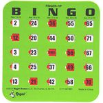 Regal Bingo Finger-Tip Shutter Bingo Cards with Sliding Windows - 25 Bingo Shutter Cards - Ideal for Family Fun Night - No Chips & Daubers Needed - Green