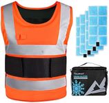 Cooling Vest for Men with 4 Gel Packs, 1-3 Hours Cold, Class 2 Safety Cool Vest with Premium 3M Strips, Ideal Ice Vest for Hot Weather, Construction Work, Motorcycle, Cooking and Summer