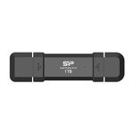 Silicon Power 1TB DS72 Portable USB 3.2 Gen 2 Type-C/Type-A SSD Solid State Drive Stick (Black)