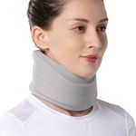 Velpeau Neck Brace for Neck Pain and Strong Support, Soft Cervical Collar for Sleeping Upright, Snoozing - Stabilizes & Relieves Pressure in Spine for Women & Men (Grey, M: 13.5-16.5" / 3" Depth)