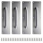 Sumnacon 4PCS Stainess Steel Door Push Plates,Sturdy Door Handle Plates with Screws, Solid Door Pulls for Home Office Public Commercial Places,Silver