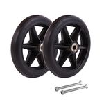 AKDSteel 2Pcs 8Inch Front Wheelchair Wheel, Solid Rubber Wheels Replacement for Wheelchairs, Rollators, Walkers Anti-Slip Wheel Replacement Bearing Inner Diameter 8mm / 0.3in Walker Accessories Black