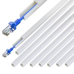 PQPB Cable Concealer Wall Cord Hider, 142" Cable Cover Channel, Cable Management for Hiding Wall Mount Ethernet Cable Computer Cords in Home Office, 9X L16in X W0.4in X 0.4in, White