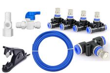 APPSTER Misting Cooling Kit 20Mtr Pipe + 10pc 6mm Atomization Mist Nozzles with Tee Connector, Tap Connector & Cutter for DIY Sanitization Fogger Sprayer Fogging Outdoor for Patio Garden Greenhouse