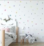 QuoteMyWall 150 Pastel Polka Dot Blobs Wall Stickers Dotty Danish Pastel Denmark Colourful Nursery Decals for Kids Boys Girls Bedrooms Removable