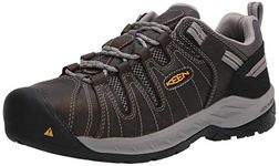Keen Utility Men's Flint II Low Steel Toe Non Slip Work Shoe Construction, Gargoyle/Paloma