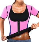 NonEcho Women Sauna Body Shaper Sweat Suit Sleeve Spa Cami Hot Neoprene Slimming Workout Vest Waist Trainer Top, Pink, X-Large