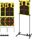 Jarquia Adjustable Shooting Target Stand-Durable Paper Target Holder with Stable Adjustable Base for Paper Shooting Targets Cardboard Silhouette