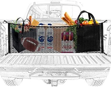 MOJIOO Truck Bed Cargo Net,Cargo Storage Elastic Mesh Net Organizer with Hooks,Truck Bed Grocery Holder with Hooks,Cargo Net for Pickup Truck Bed