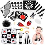 Baby Toys 0-3-6 Months, Notique Black and White Baby Toys Tummy Time Sensory Toys for Babies Newborn Toys High Contrast Baby Toys for Infant Girl Boy Stocking Stuffers Baby