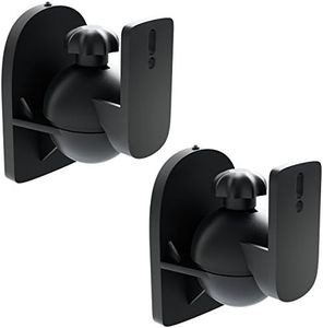 deleyCON Universal 2X Altavoz Soporte de Pared Apoyo Titular de Boxeo Giratorio + Basculante hasta 3,5kg Montaje en Techo + Montaje en Pared - Negro
