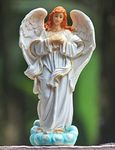 ArteHouse Polymarble Angel Showpiece Statue Nativity Crib Set (7 inches, Multicolour, White)