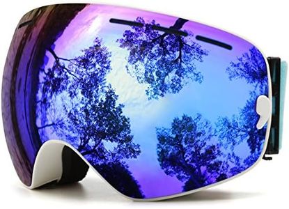 Juli Ski Goggles,Winter Snow Sports Snowboard Goggles with Anti-Fog UV Protection Interchangeable Spherical Dual Lens for Men Women & Youth Snowmobile Skiing Skating