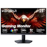 KOORUI 27 Inch Gaming Monitor 240hz, 1ms, FHD 1920x1080, 90% DCI-P3, 100% sRGB Color Gamut, Adaptive Sync Compatible, HDMI, DisplayPort, Black, GN02