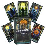 PATPAT 78 Tarot Cards Telling Game Beginner's Tarot Card Deck Mystical Church-Themed Beautiful Illustration Guiding Cards for Self Discovering, Personal Reflection, Divination, Gift