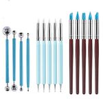 Silicone Clay Sculpting Tool,14 PCS Modeling Dotting Tool& Pottery Craft,Clay Tools Sculpting, Dotting Tools,Polymer Clay Tools Sculpting Tools for Pottery Modeling Sculpture Nail Art Blue