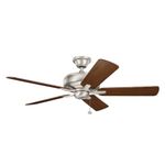 Kichler 330247NI Protruding Mount, 5 Silver Blades Ceiling fan, Brown