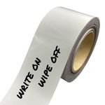 Gloss White Magnetic Tape Easy Wipe Racking Strip 60mm Wide x 0.8mm Thick x 10M Long - Blank Write On Wipe Off Magnets , Magnetic Whiteboard Strips, Writable Flexible Magnet Sheet - Magnetic Whiteboard Tape Write on Wipe Off