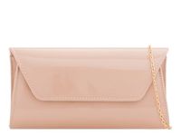 LeahWard Women's Patent Flap Clutch Bag Purses Party Evening Bags Handbag 250 (Nude)