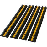 Berry Black Wall Bumper Protector 100CM | Heavy Duty Rubber Garage Wall Guard with Reflective Strip | Vehicle Impact Protector for Parking Warehouses Loading Bays Indoor Outdoor Use - Pack of 4