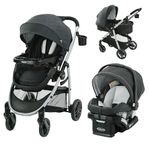 Graco Modes Pramette Travel System, 3-in-1 Baby Stroller and Car Seat Combo with SnugRide SnugLock 35 Infant Car Seat, Rear-Facing from 1.8-16 kg (4-35 lb), Britton