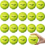 WinnerWhy 18 Pcs Sports Practice Softballs 11" Leather Covered Training Ball Slow Pitch Softball Balls for Games, Practice and Training