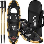 Gpeng 14"/21"/25"/27"/30" Snowshoes Snow Shoes for Men Women Youth Kids,Lightweight Aluminum Alloy Snowshoes + Anti-Shock Adjustable Snowshoeing Poles + Free Carrying Tote Bag