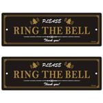 Please Ring the Bell Sign 22x7cm Ring Doorbell Sign Sturdy Plastic Ring Bell Sign Doorbell Sign with Back Adhesive, Weatherproof, Indoor or Outdoor Use, Easy To Install, 2 Pack