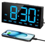 GOLOZA Digital Alarm Clocks for Bedrooms, Digital Clock with 4 Level Brightness +OFF, Dual Customizable Alarms, USB Port, Power-Off Memory, Snooze, DST, 12/24H, Desk Clock for Kids Adults Elderly