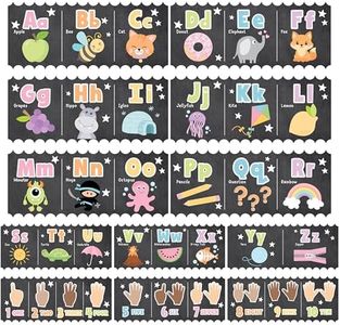 Hadley Designs Alphabet for Classroom Wall Decor - ABC Posters for Classroom Wall Chart Preschool & Kindergarten, ABC Letters Number Line Elementary Must Have, Chalkboard Daycare Homeschool Essentials