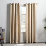 Linenspa 85% Blackout Curtain 2 Panels Set; Tan Curtains 84 Inch Length; Thermal Insulated, Noise Reducing