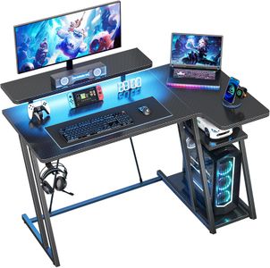 HOMIDEC L-Shaped Gaming Desk – Black Corner Computer Table