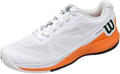 Wilson Women's Tennis Shoes, RUSH PRO 3.5 PARIS W, White/Orange/Black, Size: 4, For All Surfaces, All Player Types, WRS327730E040