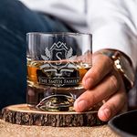 udelf Personalized Whiskey Glasses as Gift for Him, Engraved Whiskey Glass Set Gift for Whiskey Lovers
