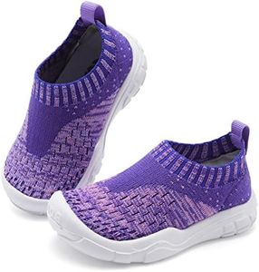 JOINFREE Kids Tennis Shoes Breathable Walking Shoes Lightweight Casual Sneakers for Boys Girls Pink Blue 4 Toddler
