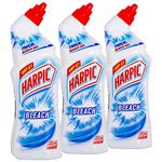 Harpic Toilet Bleach Gel, Original Scent, Pack 3 x 750 ml, Kills 99.9% of Bacteria, Toilet Cleaner