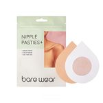 bare wear Nipple Pasties Plus Size Waterproof & Sweat-Proof | Safe to Use Directly on Skin 10.6cm -Pack of 10 (Brown)