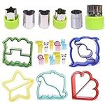 21pcs Sandwich Cutters for Children, Sandwich Cutters Set for Kids, Bread Sandwich Cutter, Cookie Cutters, Vegetable Cookie Cutters with Comfort Grip, Stainless Steel Fruit Shape Cutters, for Baking