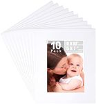 Betus 8x10 White Picture Mats, White Core Bevel Cut for 5x7 Pictures - Pack of 10