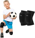 ONTYZZ Kids Knee Pads with Thicken Sponge Padding, Breathable Stretchy Cotton Knee Pads for Kids Child Girls Boys Teens Youth Women, Soft Knee Pads for Dancing Skating Football Mountaineering Cycling Black/L