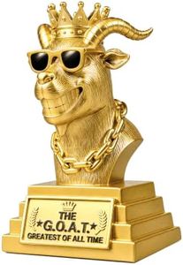 GOAT Trophy Award - Handmade 6" Gold Greatest of All Time Resin Trophy for Fantasy Football Champion,Soccer MVP,Student,Office Employee Recognition,Funny Boss & Coworker Gag Gift,Man Cave Desk Decor