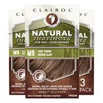 Clairol Natural Instincts Semi-Permanent Hair Color Kit For Men, 3 Pack, M9 Light Brown Color, Ammonia Free, Long Lasting for 28 Shampoos