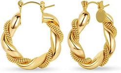 LILIE&WHITE Chunky Gold Twisted Hoop Earrings For Women Gold Earrings Fashion earrings Costume Jewelry Gold Hoops Cute earrings