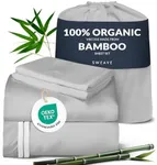 100% Organic Viscose Derived from Bamboo King Sheet Set - The Only Sheets with 100% Pure Viscose & No Blend - Luxuriously Soft, Breathable & Naturally Cooling - Ideal for Sensitive Skin - Light Grey