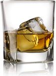 PrimeWorld Plaza Whiskey Glasses Set of 6 pcs - 300 ml Bar Glass for Drinking Bourbon, Whisky, Scotch, Cocktails, Cognac- Old Fashioned Cocktail Tumblers