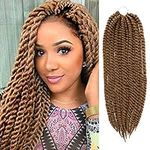 6 Packs Havana Twist Crochet Hair Senegalese Twist Crochet Braids Hair Synthetic Braiding Hair Extensions for Black Women (18 Inch, 27#)