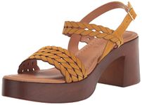 Bella Vita Women's Jud-Italy Heeled Sandal, Mustard Suede Leather, 10 Wide