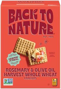 Back To Nature Rosemary & Olive Oil Harvest Whole Wheat Crackers, Dairy Free, Non GMO, 7 Ounces (Pack Of 12)