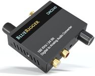 BlueRigger Digital to Analog Audio Converter DAC - (192kHz S/PDIF, Optical to 3.5mm, Coax to RCA Adapter L/R, Toslink Optical to RCA) - Compatible with HDTV, Gaming Console, Audio Systems, Headphones