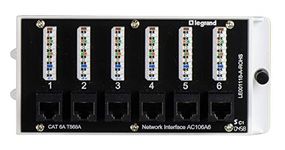 Legrand - OnQ Home Office & Theater, Network Patch Panel, Interface Module, 6 Port, Cat 6a, Black, AC106A6